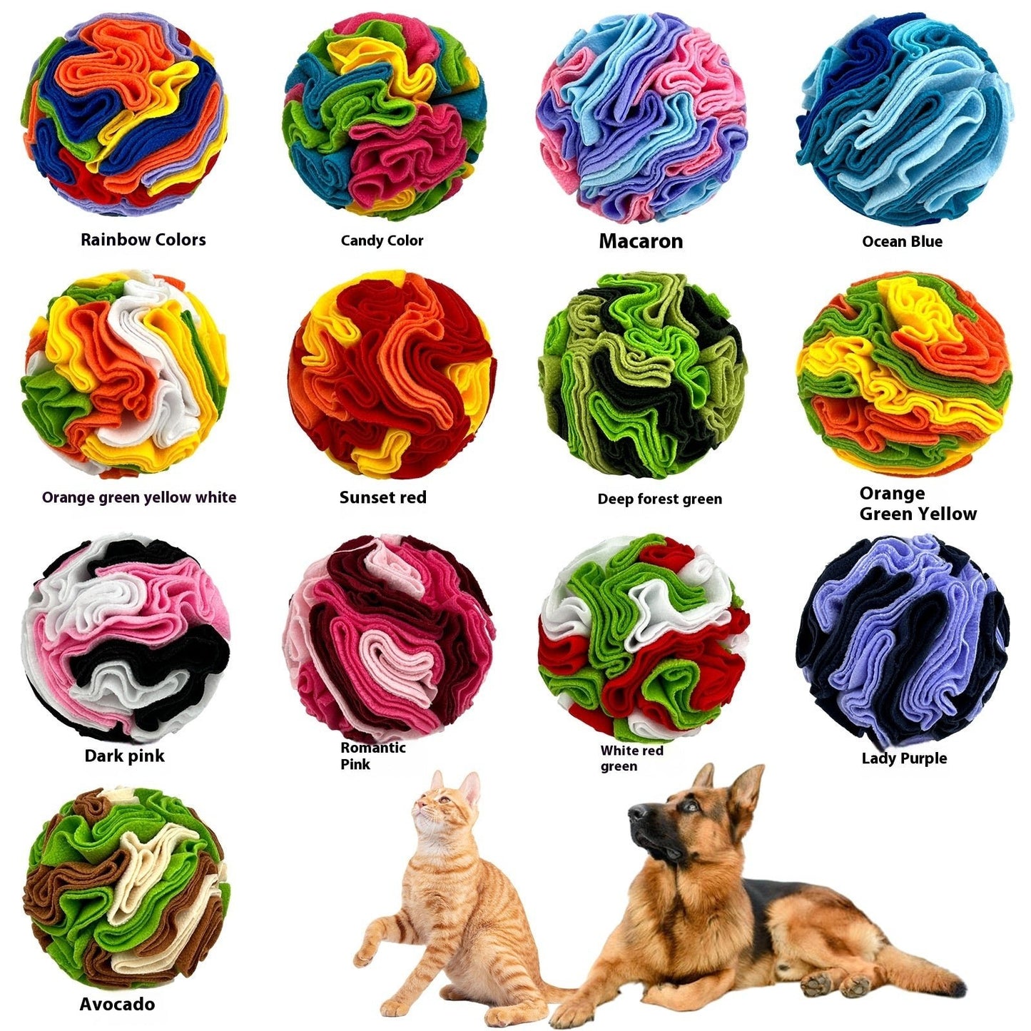 Pet Sniffing Toy Ball Molars Colorful Ball Training Puzzle